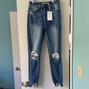 Flying Monkey Distressed Blue Skinny Jeans